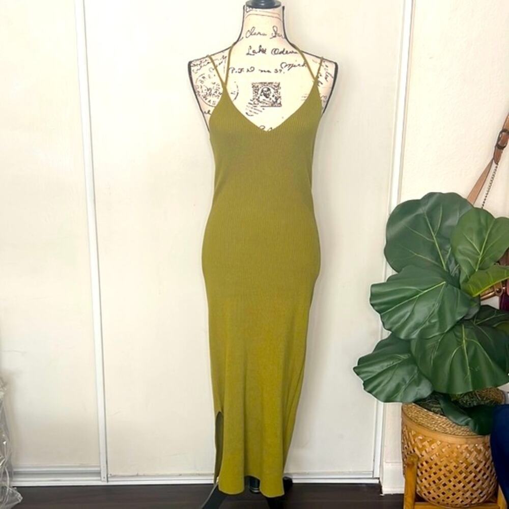 Emory Park Green Ribbed Knit Sweater Dress Size Medium